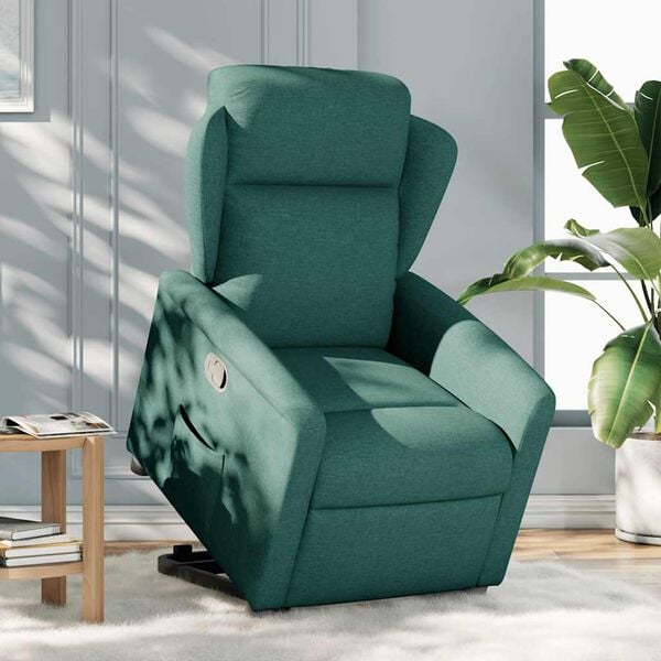 vidaXL Fauteuil inclinable vert fonc&eacute; tissu