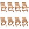 vidaXL Chaises pliables de jardin avec coussins lot de 8 Teck solide