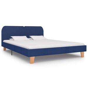 vidaXL Cadre de lit sans matelas bleu tissu 150x200 cm