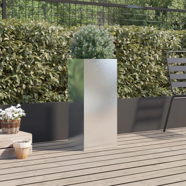 vidaXL Jardini&egrave;re argent&eacute; 32x29x75 cm acier inoxydable