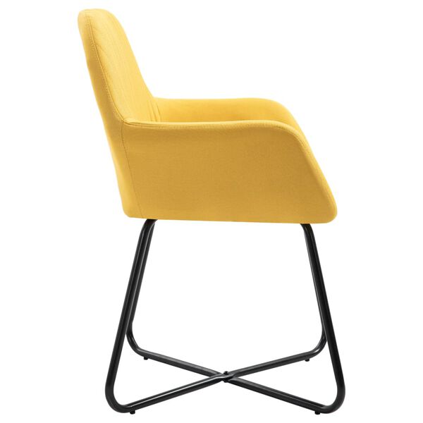 vidaXL Chaises &agrave; manger lot de 2 jaune tissu