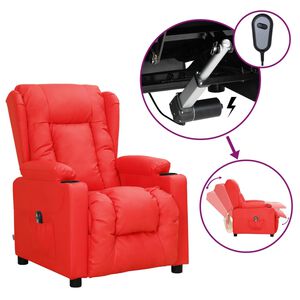 vidaXL Fauteuil inclinable &eacute;lectrique Rouge Similicuir