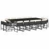 vidaXL Ensemble &agrave; manger de jardin 15 pcs coussins noir r&eacute;sine tress&eacute;e