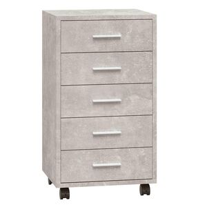 vidaXL Armoire &agrave; tiroirs avec roulettes Gris b&eacute;ton Bois d'ing&eacute;nierie