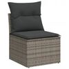 vidaXL Salon de jardin 8 pcs avec coussins gris r&eacute;sine tress&eacute;e
