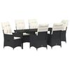 vidaXL Ensemble de salle &agrave; manger pour jardin 7 pc Noir polyrotin