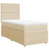 vidaXL Sommier &agrave; lattes de lit avec matelas Cr&egrave;me 100x200 cm Tissu