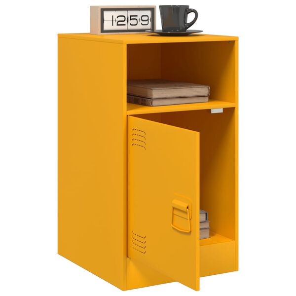 vidaXL Tables de chevet 2 pcs jaune moutarde 34,5x39x62 cm acier