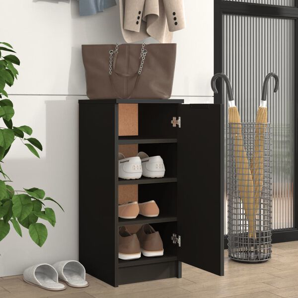 vidaXL Armoire &agrave; chaussures noir 30x35x70 cm bois d'ing&eacute;nierie