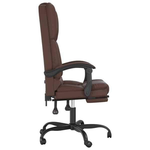 vidaXL Fauteuil de massage inclinable de bureau Marron Similicuir
