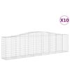 vidaXL Paniers à gabions arqués 10 pcs 400x50x100/120 cm Fer galvanisé