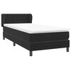 vidaXL Sommier &agrave; lattes de lit avec matelas noir 80x220 cm velours