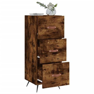 vidaXL Buffet Chêne fumé 34,5x34x90 cm Bois d'ingénierie