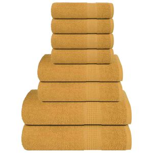 vidaXL Ensemble de serviettes FROGN 8 pcs dor&eacute; 360 g/m&sup2;