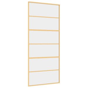 vidaXL Porte coulissante dor&eacute; 90x205 cm verre ESG clair et aluminium