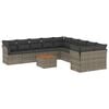 vidaXL Salon de jardin 11 pcs avec coussins gris r&eacute;sine tress&eacute;e