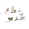 vidaXL &Eacute;tag&egrave;res &agrave; rebord pour cadre photo 2 pcs Blanc 80x9x3 cm MDF