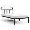 vidaXL Cadre de lit métal sans matelas avec tête de lit noir 100x190cm