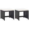 vidaXL Tabourets de jardin lot de 2 avec coussins R&eacute;sine tress&eacute;e Noir