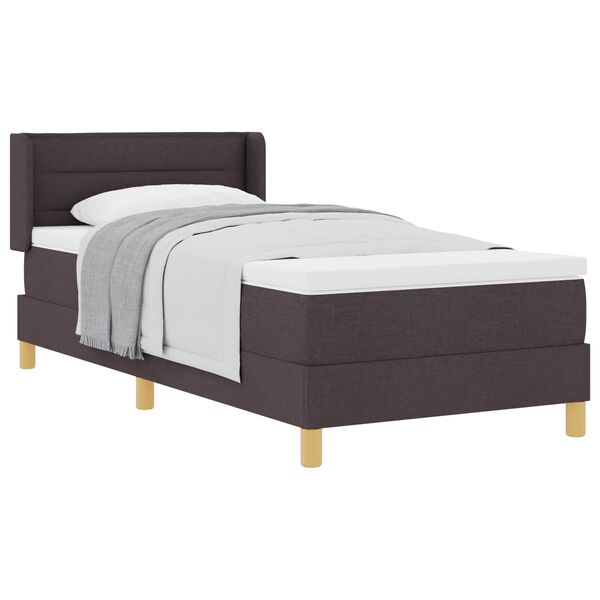 vidaXL Lit &agrave; ressorts avec matelas Marron fonc&eacute; 200 x 80 cm Polyester