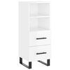 vidaXL Buffet Blanc brillant 34,5x34x90 cm Bois d'ing&eacute;nierie
