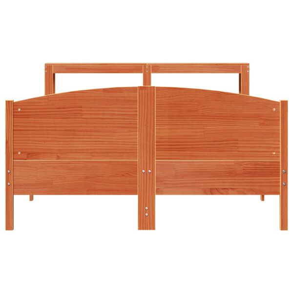 vidaXL Cadre de lit sans matelas cire marron 140x190cm bois pin massif