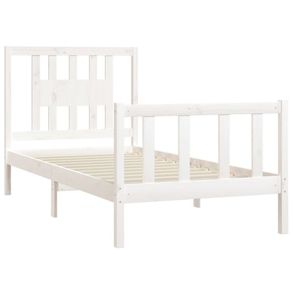 vidaXL Cadre de lit sans matelas blanc bois de pin massif 90x200 cm