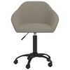 vidaXL Chaise pivotante de bureau Gris clair Velours