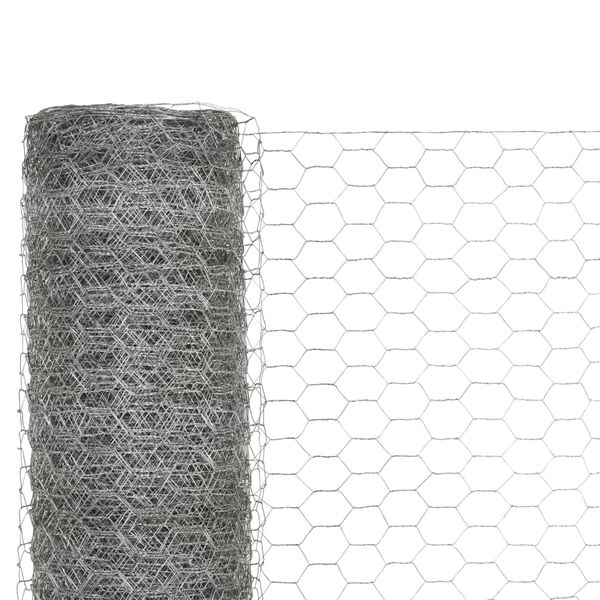 vidaXL Grillage pour volière Acier galvanisé 25x1,2 m Argenté