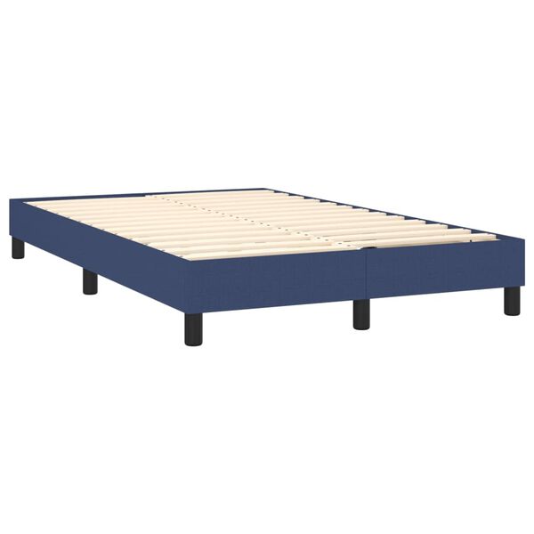 vidaXL Sommier &agrave; lattes de lit avec matelas Bleu 120x200 cm Tissu