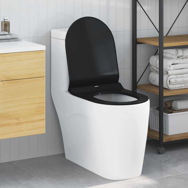 vidaXL Siège de toilette Réglable Noir 48,5 x 36 x 5 cm Polypropylène