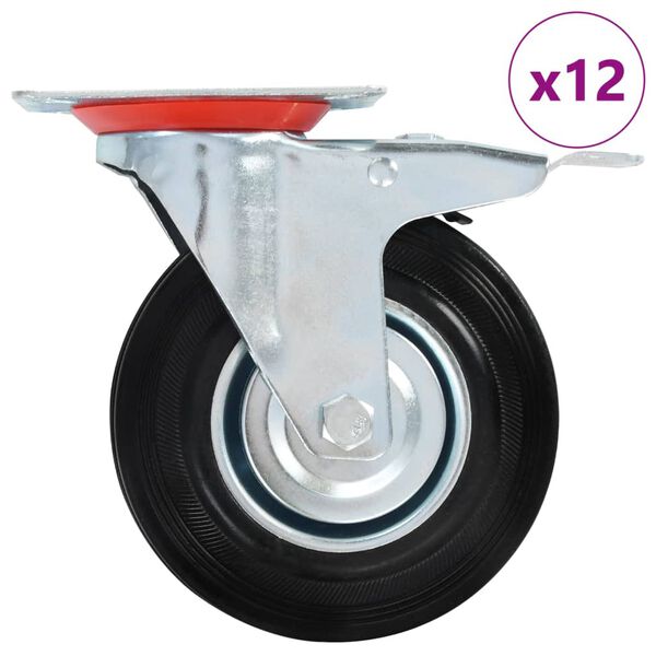 vidaXL 12 pcs Roulettes pivotantes 125 mm