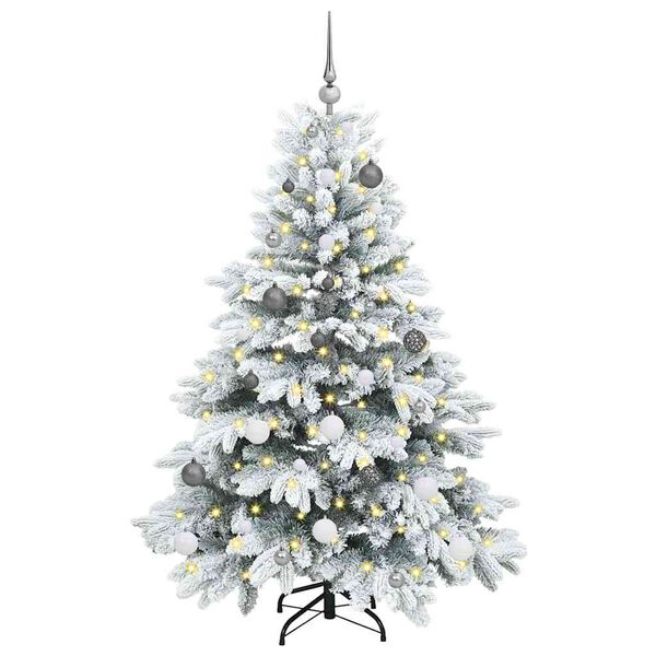 vidaXL Sapin de No&euml;l artificiel avec 150 LED Blanc 150 cm PE et PVC
