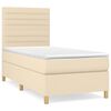 vidaXL Sommier &agrave; lattes de lit avec matelas Cr&egrave;me 80x200 cm Tissu