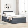vidaXL Lit de Rangement avec matelas Gris fonc&eacute; 120 x 200 cm Velours