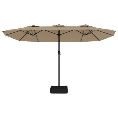 vidaXL Parasol de jardin à double tête avec LED taupe 449x245 cm