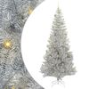 vidaXL Sapin de No&euml;l avec 300 LED avec support Argent 240 cm PET