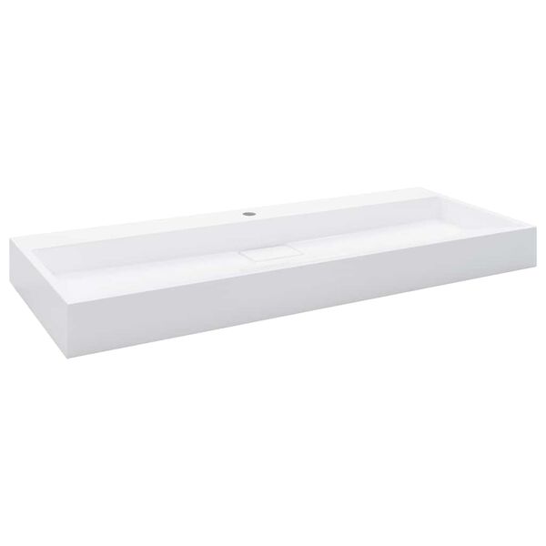 vidaXL Lavabo 120x46x11 cm Fonte min&eacute;rale/marbre Blanc