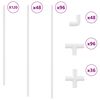 vidaXL Tube PVC 12 pcs Blanc 12,2 x 1,8 x 500 mm Mterialpp et PE