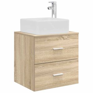 vidaXL Vanit&eacute; de lavabo mural Ch&ecirc;ne Sonoma 53 x 34,5 x 63 cm