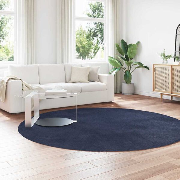 vidaXL Tapis shaggy &agrave; poils longs NAVARRA bleu marine 240x240 cm