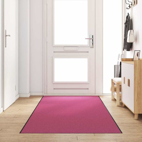 vidaXL Tapis d'entr&eacute;e Autre Rose et Noir 120 x 350 cm Polyamide et PVC