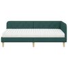 vidaXL Cadre de lit d'angle avec matelas Vert fonc&eacute; 90 x 190 cm tissu