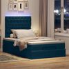 vidaXL Cadre de lit ottoman avec matelas bleu fonc&eacute; 120x200 cm velours