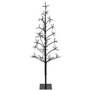 vidaXL Sapin de No&euml;l lumineux LED Noir 18 x 18 x 120 cm Acier 140 LED