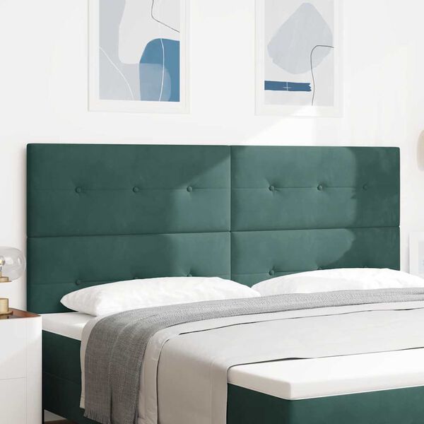 vidaXL T&ecirc;te de lit Vert fonc&eacute; 200 cm Velours