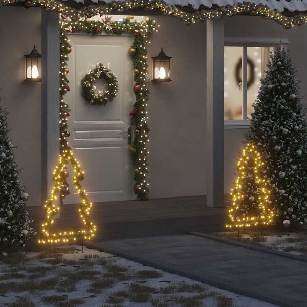 vidaXL D&eacute;coration lumineuse arbre de No&euml;l avec piquets 115 LED 90 cm