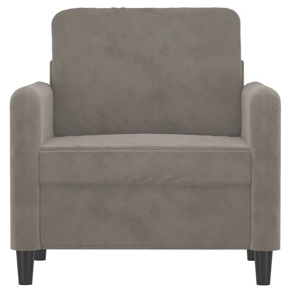 vidaXL Fauteuil Gris clair 60 cm Velours
