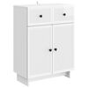 vidaXL Buffet Blanc brillant 66 x 34,5 x 90 cm Bois d'ing&eacute;nierie