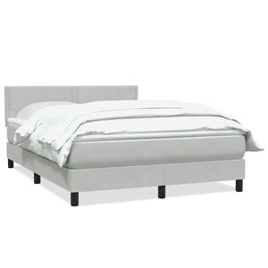 vidaXL Sommier &agrave; lattes de lit et matelas gris clair 140x210cm velours